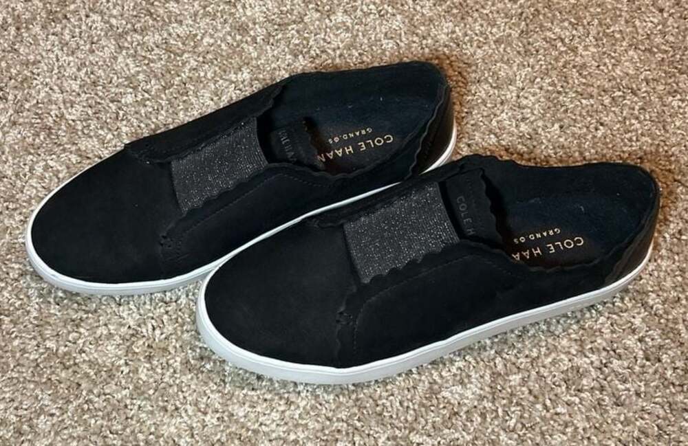Cole Haan Grand Crosscourt Scalloped Slip-On Sneakers Black Size 8B - Picture 9 of 10